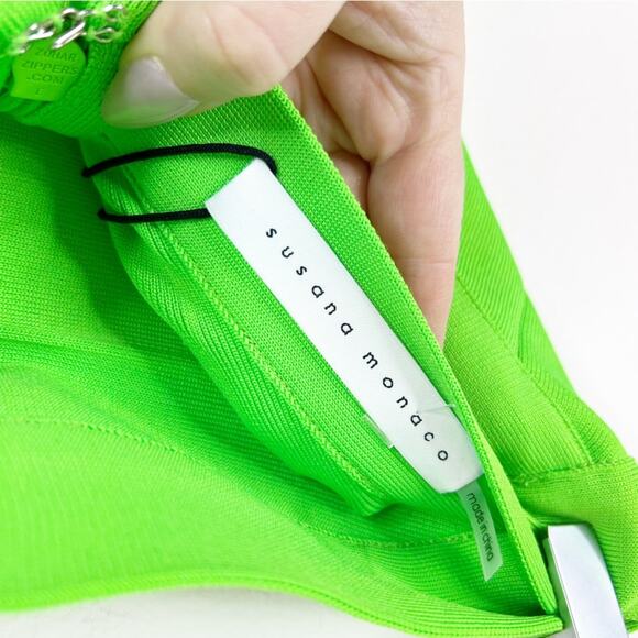 NWT Susana Monaco Bandage Tube Strapless Mini Dress XS Green Zing - Picture 6 of 8